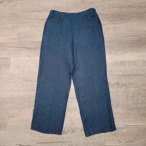 Flax Women's Wide Leg Pants in Blue